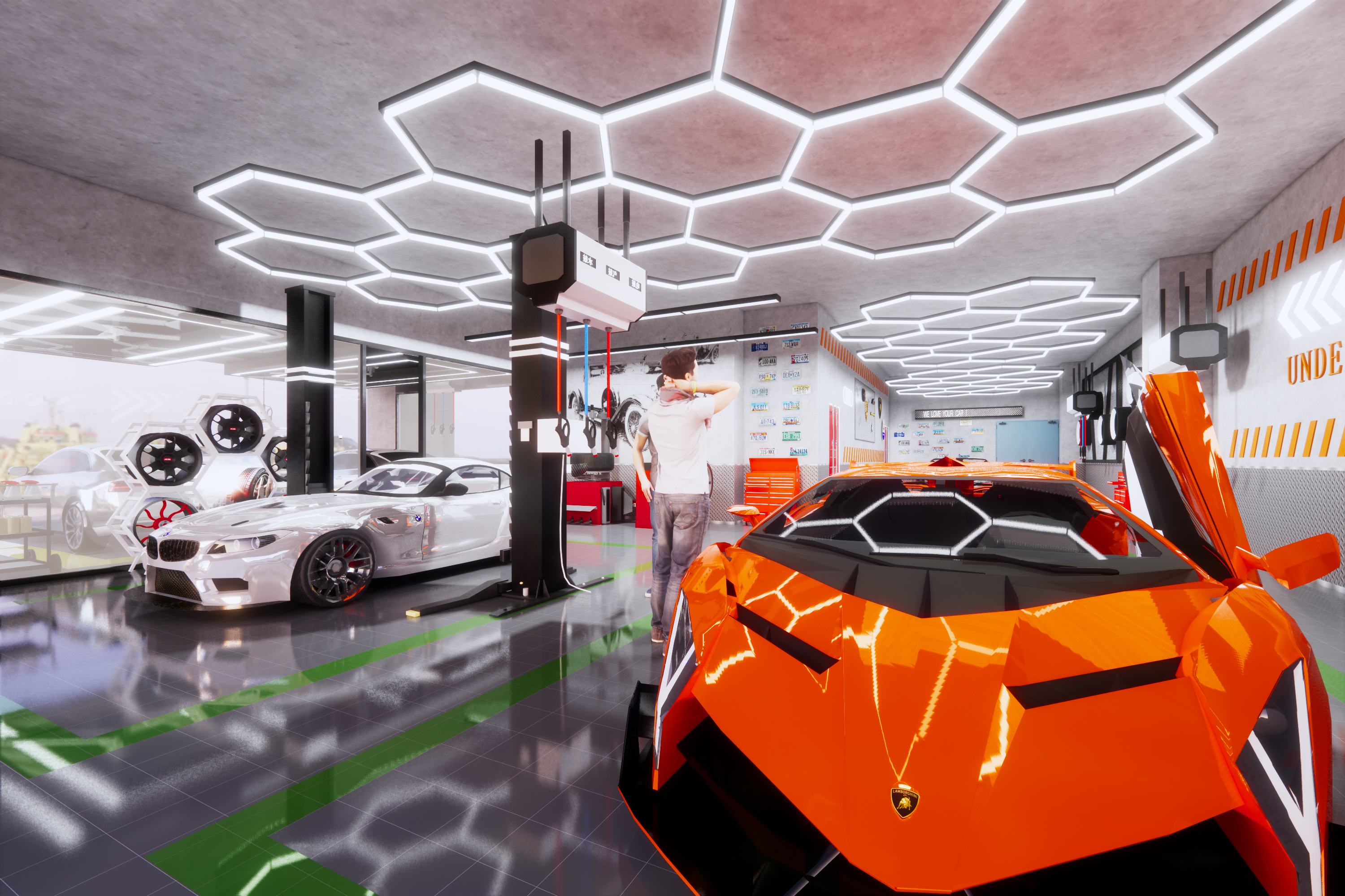 汽車美容維修店鋪裝修設(shè)計效果圖